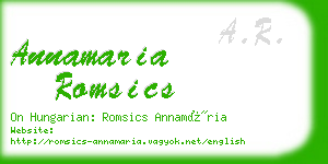 annamaria romsics business card